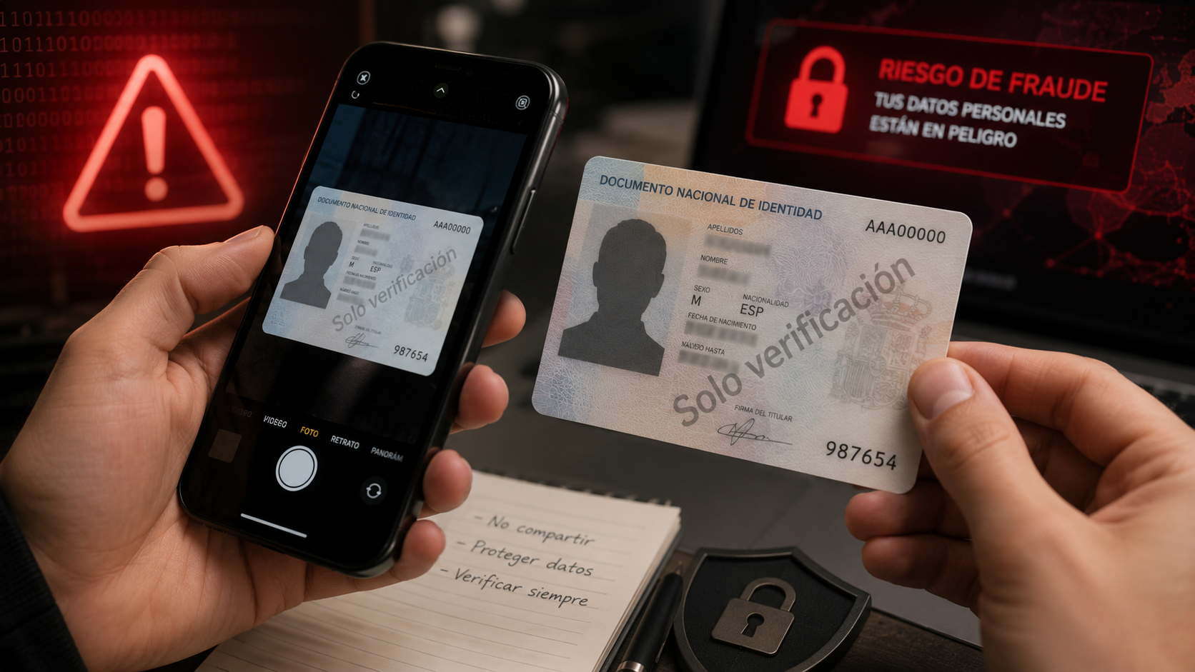 Alerta sobre el envío del DNI