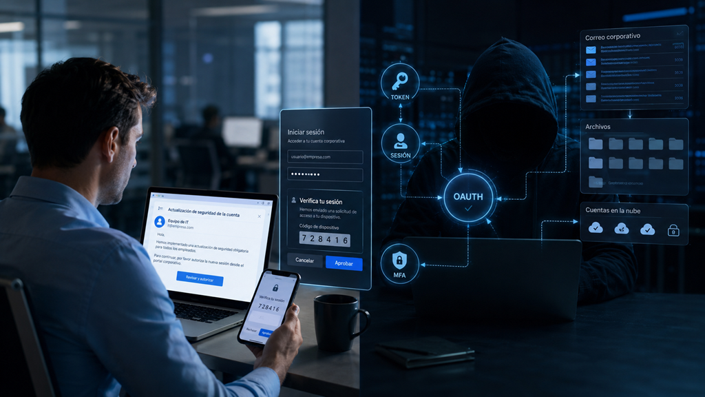 Los ciberdelincuentes explotan un mecanismo real de autenticación para acceder a cuentas corporativas